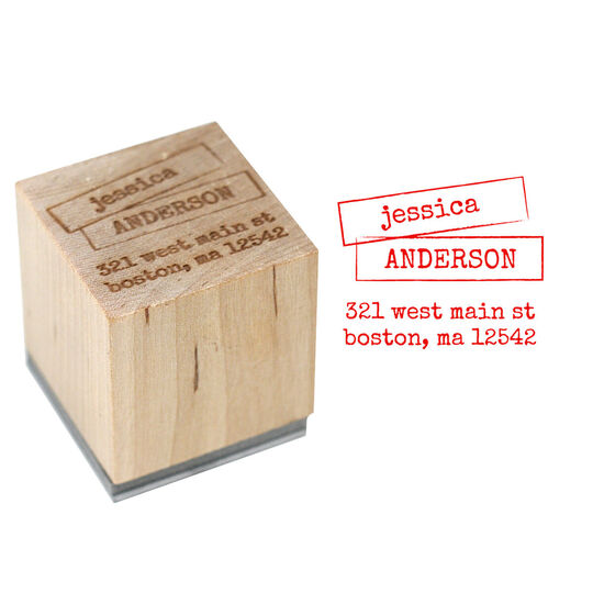 Stacked Blocks Wood Block Rubber Stamp